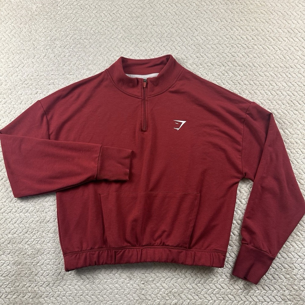 Gymshark Maroon 1/4 Zip Athletic Pullover